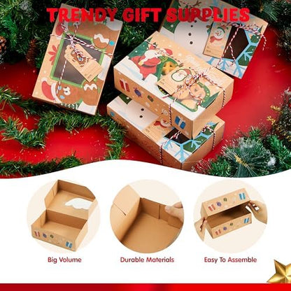JOYIN 24 PCS Christmas Cookie Gift Baking Box 8.75" x 5.75" x 2.75”