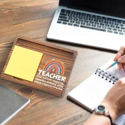 Teacher Gift Sticky Note Holder Appreciation Thank You Gift Wooden
