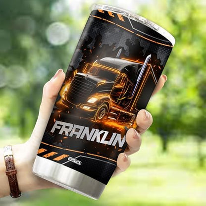 Personalized Tumbler Gifts for Truck Drivers Insulated 20oz Stainless