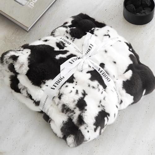 VFROO Ultra Plush Bubble Faux Rabbit Fur Blanket – 950GSM Thick Fluffy