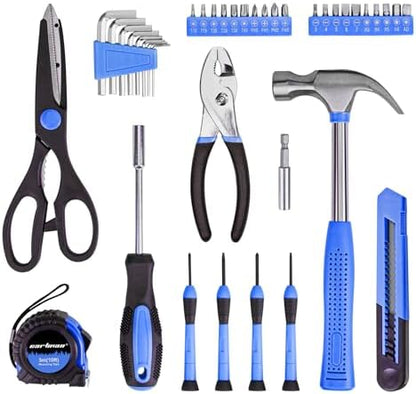 CARTMAN 39-Piece Household Tool Set, Blue Hand Kit With Storage Case