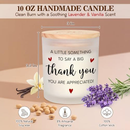 TEEZWONDER Christmas Thank You Gifts for Women, Scented Candle 10 oz