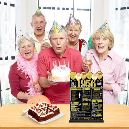 70th Birthday Decoration Acrylic Plaque Table Sign with Stand for Men