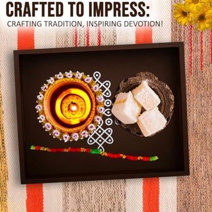 Kolam Tray Set of 4 - Wooden Indian Return Gifts for Pooja, Navratri
