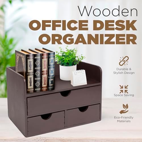 Besti Wooden Office Desk Organizer - Organizing Tool for Desktop