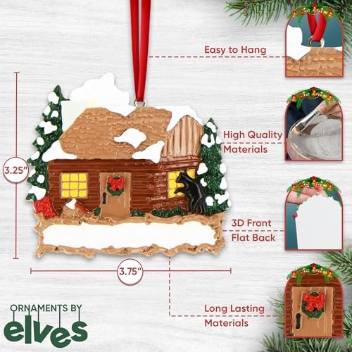 Personalized New Home Ornament 2026, House Warming Log Cabin