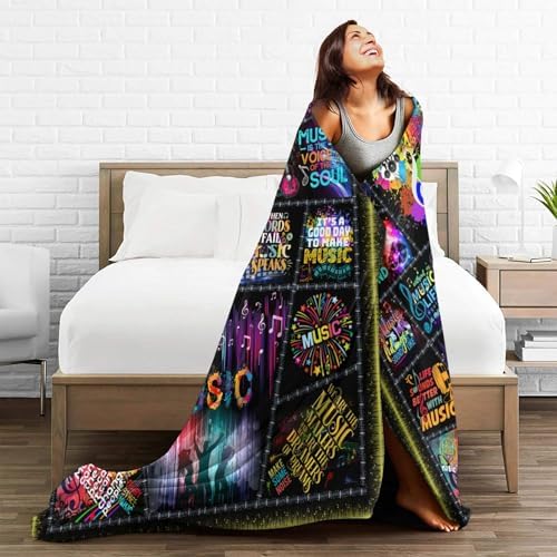 Music Gifts for Men Women,Music Blanket Gifts For Musical Lovers