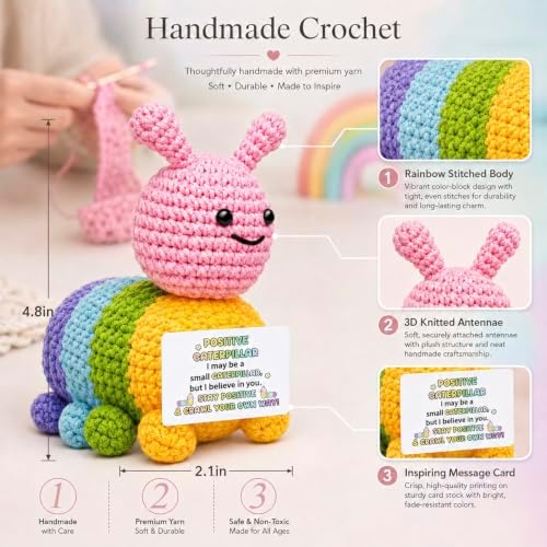 Birthday Gifts for Women Men - Mini Positive Crochet Animals