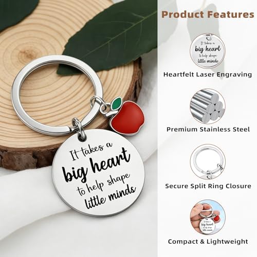 Teacher Appreciation Gift - Thank You Double Sided Engraved Keychain