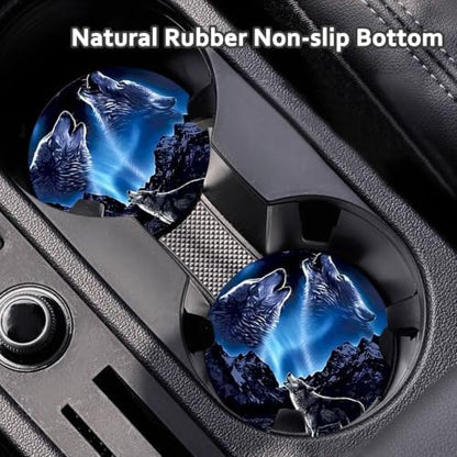 2Pcs Tie Dye Car Coasters,2.75" Neoprene Rubber Cars Cup Holder