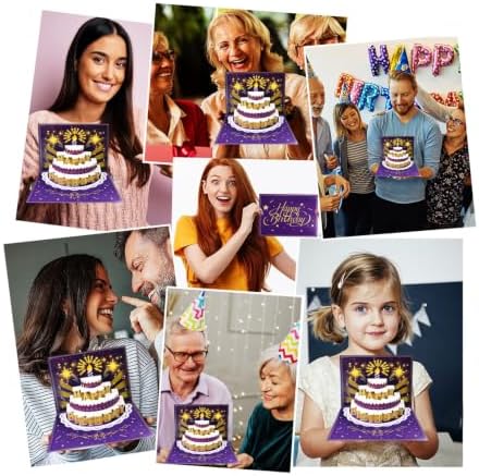Pop Up Birthday Cards for Women -LED Light & Music Birthday Card