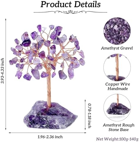 YATOJUZI Amethyst Crystal Tree Purple Desk Accessories Gifts for Women