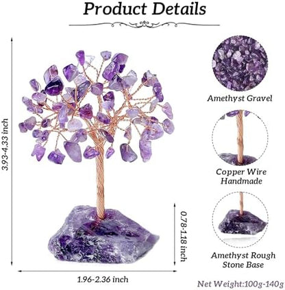 YATOJUZI Amethyst Crystal Tree Purple Desk Accessories Gifts for Women