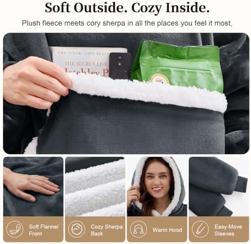 JOYWOO Wearable Blanket Hoodie, Birthday Gifts for Women Men Mom