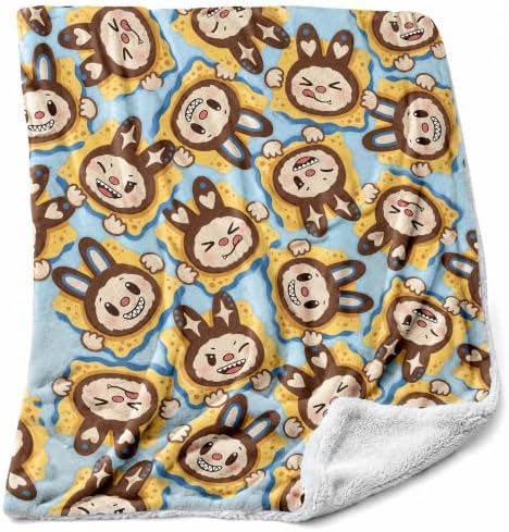 Pycat Cute Blue Flannel Throw Blanket, Monster Biscuits Birthday Gifts