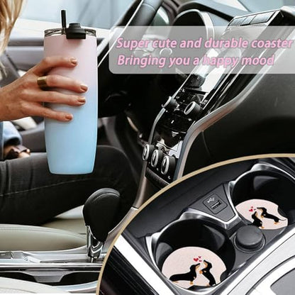 2 Pack Ladybug Car Coasters for Cup Holder,Neoprene Anti Slip Mat