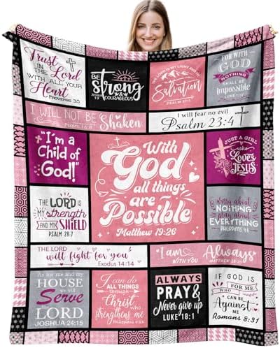 Christian Gifts for Women Blanket 60"x50", Religious Gifts for Women
