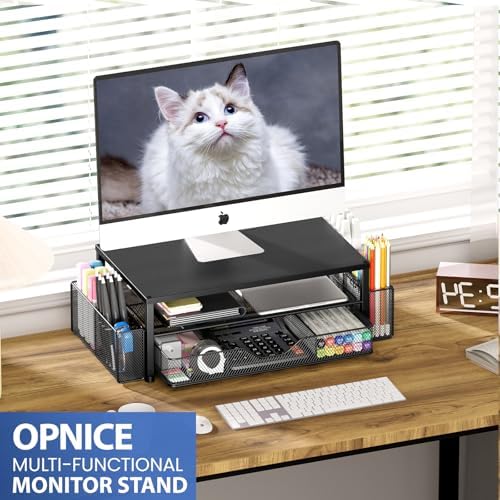 OPNICE Desk Organizer and Accessories, 2-Tier Computer Monitor Stand