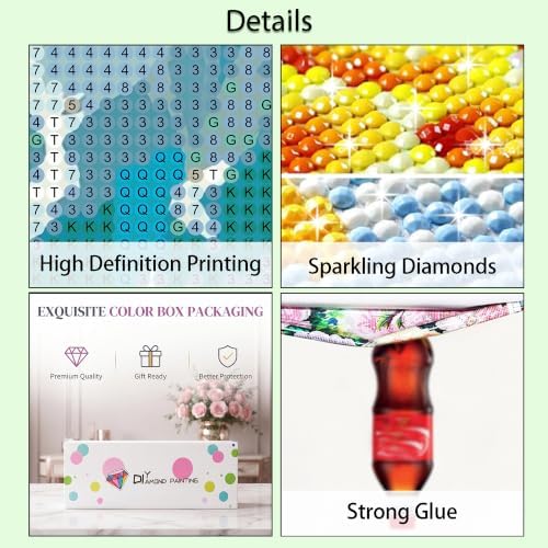 Lanzeyo Diamond Art Kits for Adults 4 Pack Succulent Diamond Painting