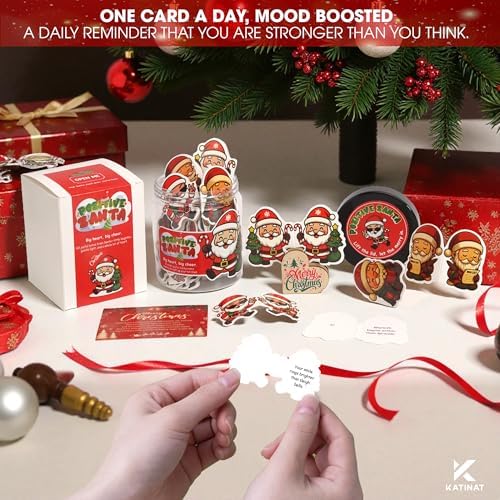 Positive Tree Jar, 60 Christmas Affirmation Cards, for Coworkers