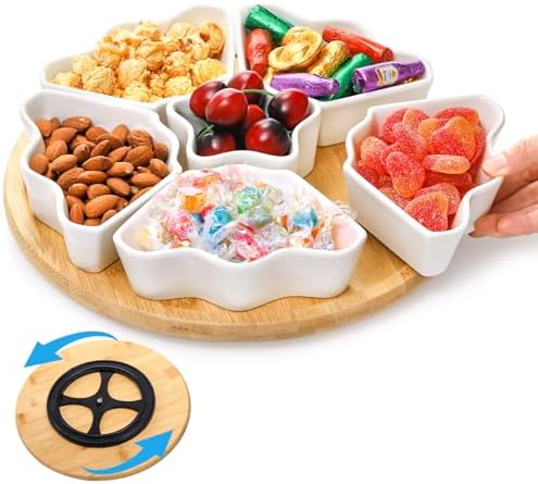 Foraineam Rotatable Serving Platters and Trays, Lazy Susan Relish
