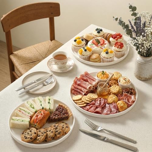 Dizada Round Serving Platters 3-Pack (12.8"/10.8"/8.8") - White