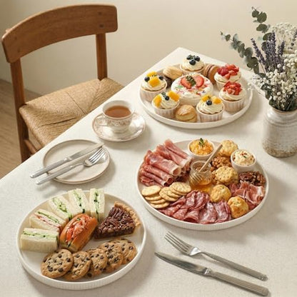 Dizada Round Serving Platters 3-Pack (12.8"/10.8"/8.8") - White