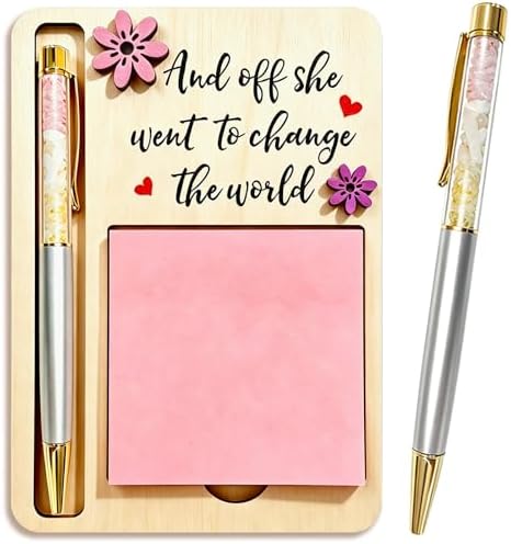 Crystal Pen Gift for Women, Inspirational Desk Pen with Rose Quartz