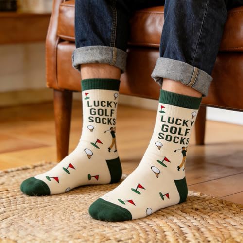 Lucky Golf Socks for Golfer,Father's Day Birthday Gift Novelty