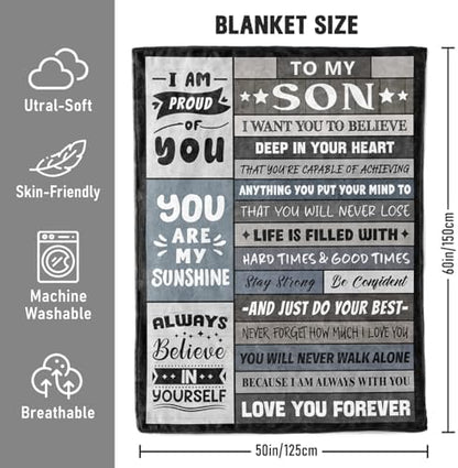 Son Birthday Gifts Ideas from Mom Dad - to My Son Blanket 50"x60"