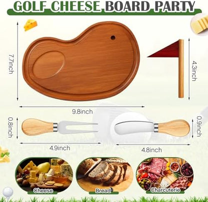 Ziliny Golf Small Cheese Board Gift Set,9.8" X 7.8",Carbonized Color