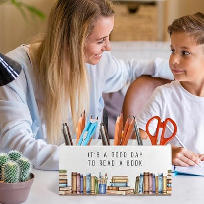 Book Lover Gifts Pen Pencil Holder Organizer for Desk Accessories