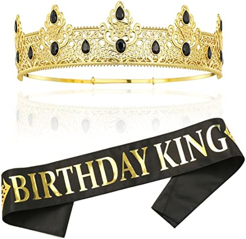 NA King Crown and Birthday Sash, Prom Decoration Gifts for Men