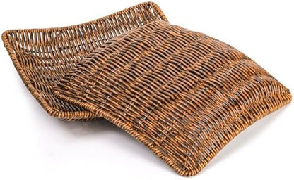 Yesland 6 Pack Imitation Wicker Bread Baskets, 9 x 9 Inch Square Bread