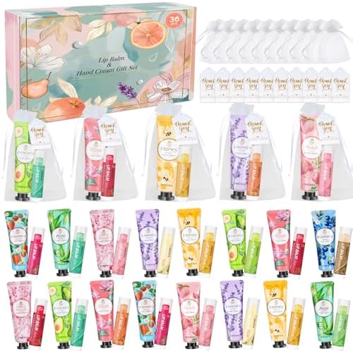 36 Sets Bulk Gifts For Women, Hand Cream Lotion and Lip Balm Bulk Set