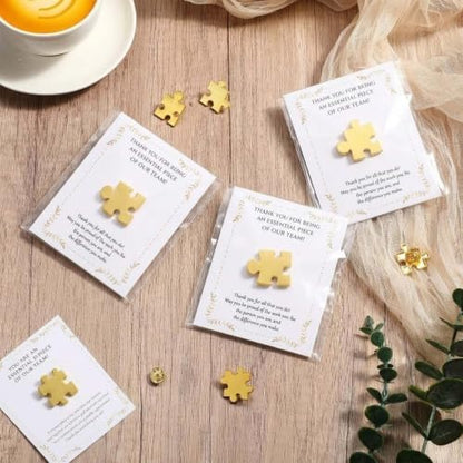 72 Sets Employee Appreciation Gift, Puzzle Piece Pins with Card Bag