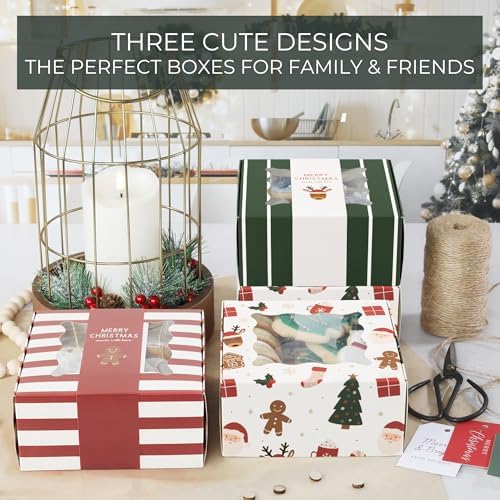 ZICOTO Beautiful Christmas Cookie Boxes Set Of 9 - Cute Containers to