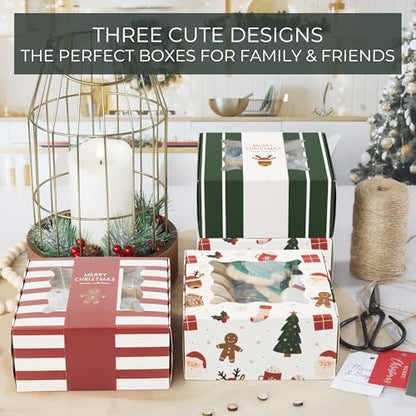 ZICOTO Beautiful Christmas Cookie Boxes Set Of 9 - Cute Containers to