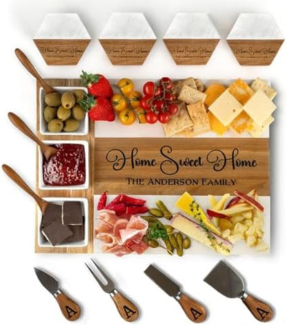 Personalized Housewarming Gifts, Custom Marble Charcuterie Cheese