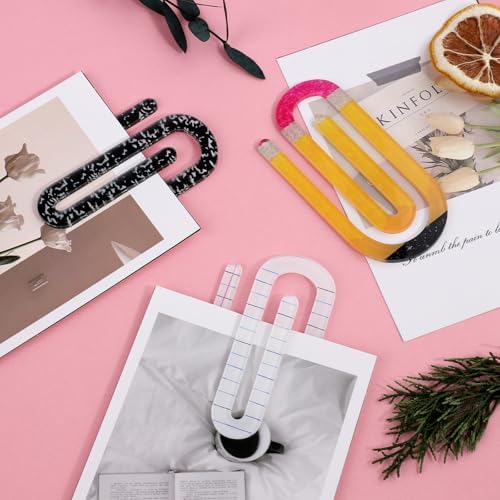 Teacher Appreciation Paper Clips - Jumbo Acrylic Pencil & Notebook