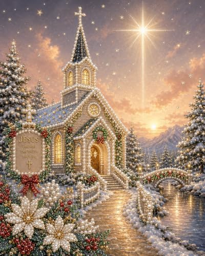 BPDYXO DIY Pearl Diamond Painting Art Kit, 11.8 x 15.7 in Christmas