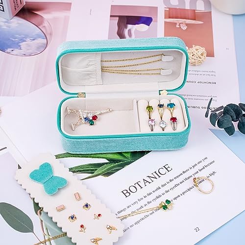 BONNY DODO Small Travel Jewelry Box Organizer for Women with Plush