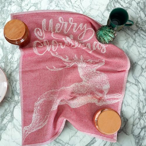 sea me at home Christmas Tea Towel Set of 4-100% Cotton Jacquard
