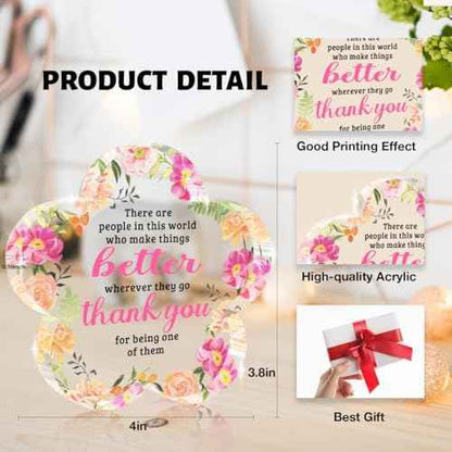 Thank You Gifts, Affirmations Flower Shape Acrylic Sign