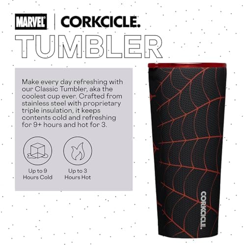 Corkcicle Insulated Tumbler with Lid, 24 oz, Marvel Miles Morales