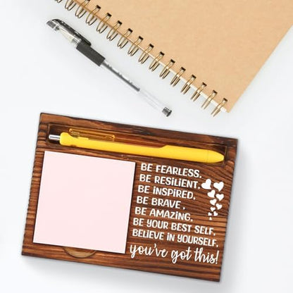 You’ve Got This Gift, Inspirational Wooden Sticky Note Holder for Desk