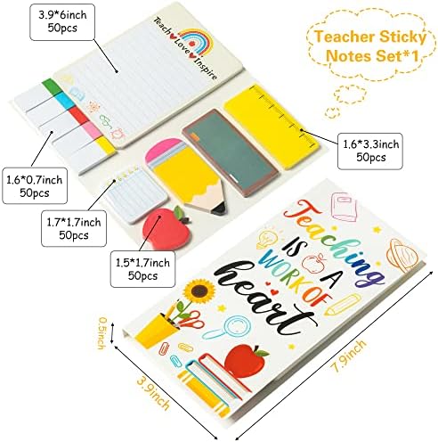 Xqumoi Teaching is A Work of Heart Sticky Notes Set Back to School
