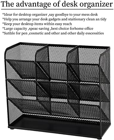 Marbrasse Mesh Desk Organizer, Multi-Functional Pen Holder, Desktop