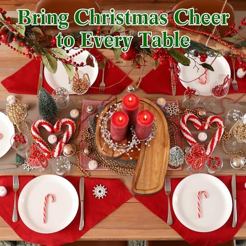 Bokon 12" Candy Cane Shape Christmas Charcuterie Board Wooden Cutting