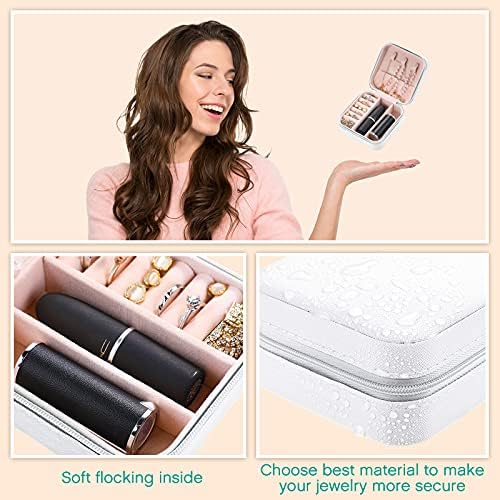 Hicarer 4 Pcs Travel Jewelry Boxes, PU Leather Portable Organizer
